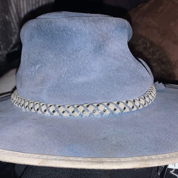 Large size blue suede well-made get in the shade hat